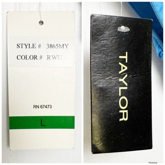 Taylor blue ombre tiedye effect plunge front maxi dress Large - Picture 8 of 12